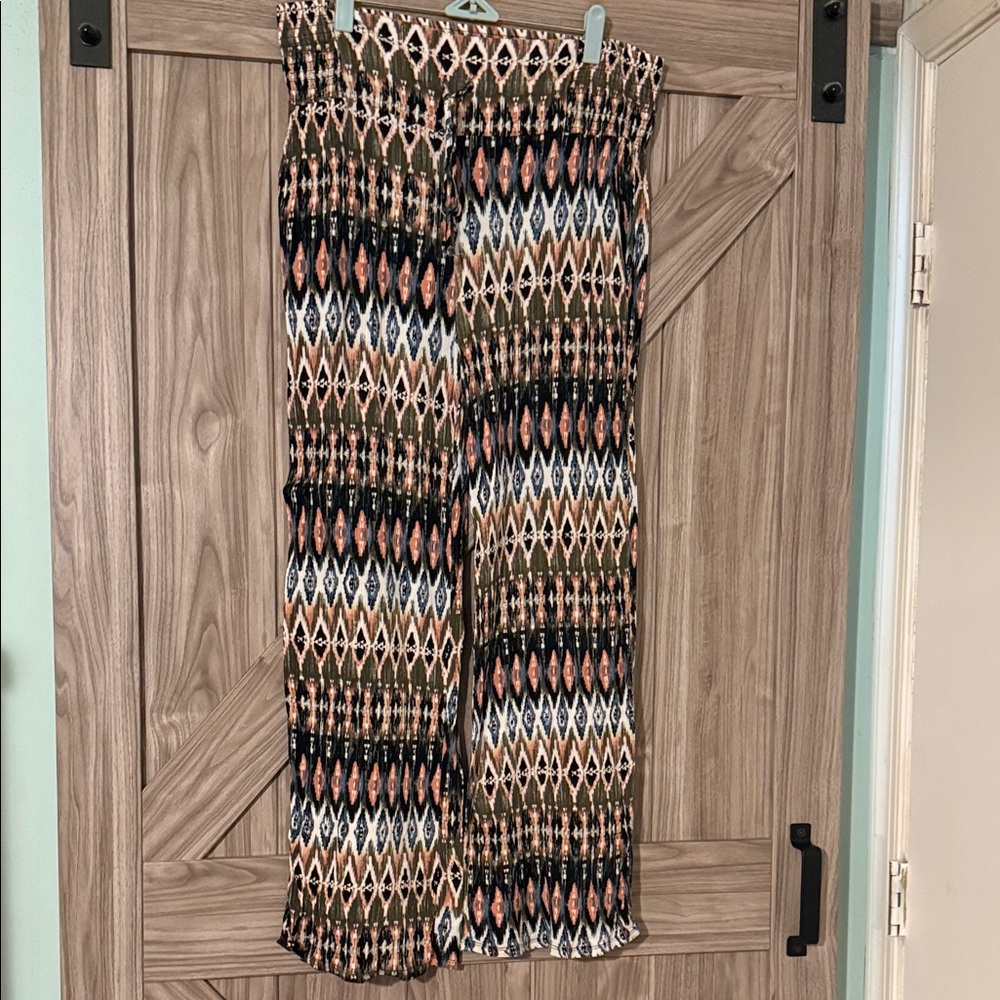 Stylish Patterned Wide Leg Women's Pants